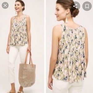 Anthropologie Maeve Pleated tank size 6